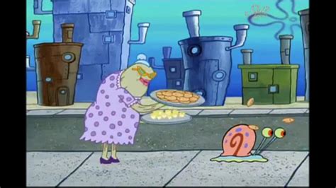 Spongebob: Crazy Grandma Chases Gary With Cookies - YouTube