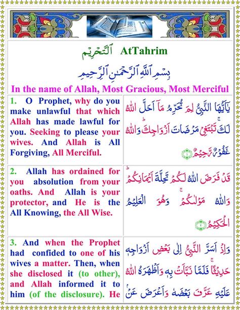 Read Surah At-Tahrim Online with English Translation