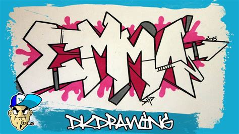 How to draw graffiti names - Emma #8 - YouTube