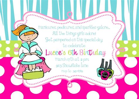 Free Printable Pamper Party Invitations