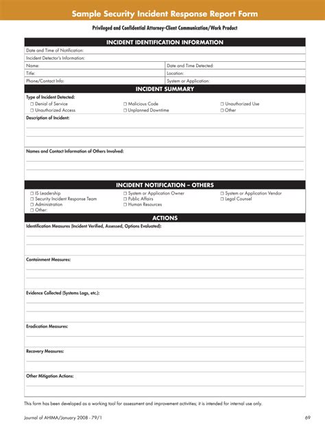 It Incident Report Template