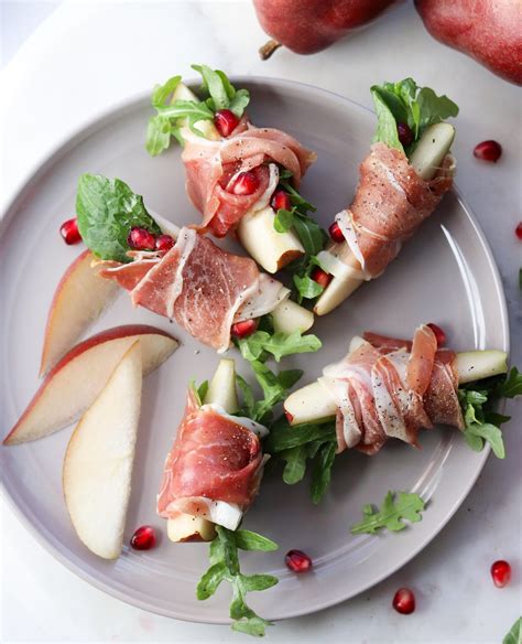 Easy Prosciutto Wrapped Pears with Arugula - Whole30 - Cook At Home Mom