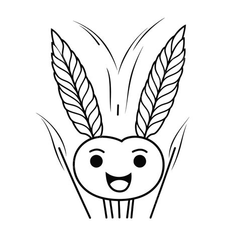 Illustration Of Cute Smiling Ear Of Wheat Vector Design Ilustraço ...