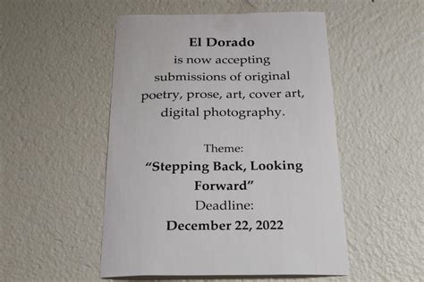 El Dorado Asks for Submissions for 2022-2023 Issue - The Barron Perspective