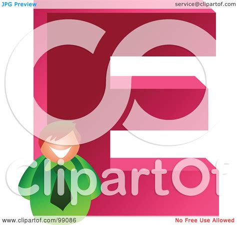 Royalty-Free (RF) Clipart Illustration of a Businessman With A Large Letter E by Prawny #99086