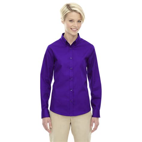 Core 365 Women's Campus Purple Operate Long-Sleeve Twill Shirt