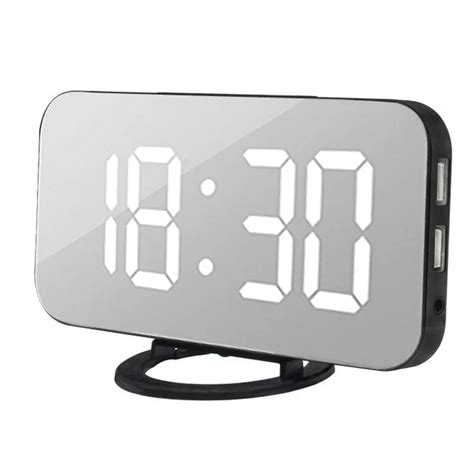 LED Digital Alarm Clock With USB Port For Phone Charger Touch Activited Snooze EU Charger ...