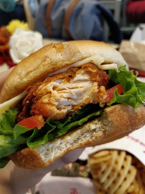 Chick fil a stock image. Image of chicken, food, burger - 107096749