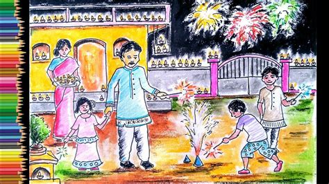 how to draw diwali festival /diwali drawing part 2/Diwali drawing for kids step by step - YouTube