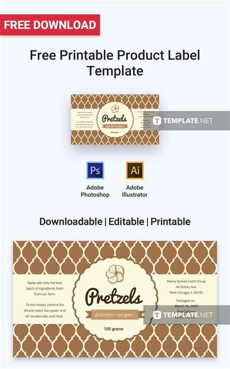 Printable Product Label Template - Download in Word, Illustrator, PSD ...