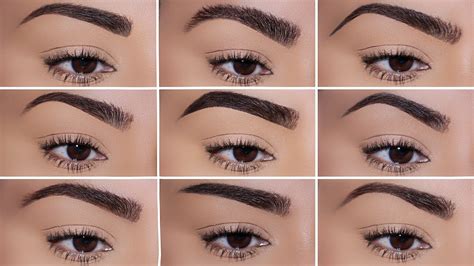 How To: 9 Different Eyebrow Styles & How they TRANSFORM your Face - YouTube