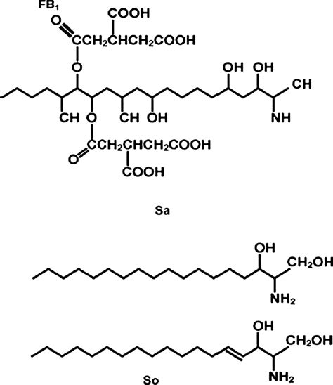 Chemical structure of sphinganine (Sa) and sphingosine (So) (Voss et ...