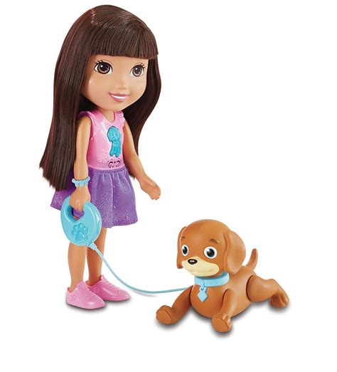 Fisher-Price Nickelodeon Dora Friends Toy – Dora 11.5 inch Doll and Perrito Puppy – Train and ...