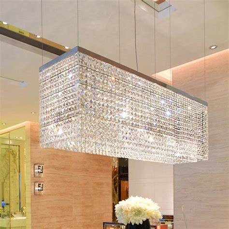 Luxury Linear Rectangular Crystal Chandelier - Ceiling Light | Sofary