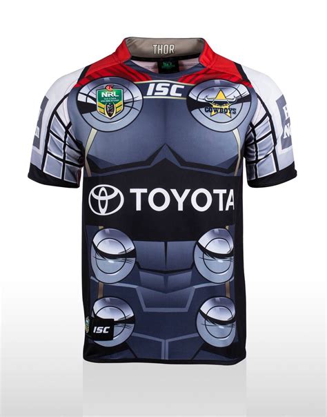 North Queensland Cowboys Thor Jersey | Nrl, Rugby jersey design ...