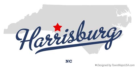 Map of Harrisburg, NC, North Carolina