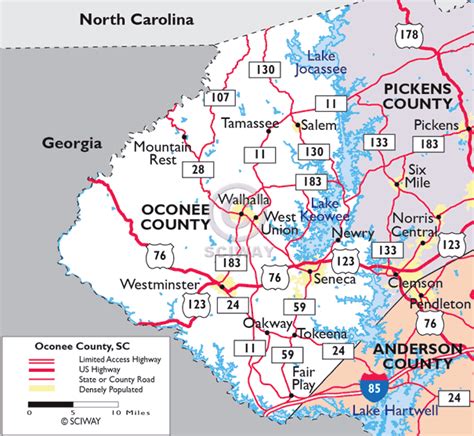 Maps of Oconee County, South Carolina