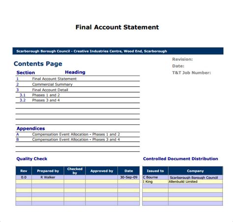 Statement of Account Templates | 14+ Free Word, Excel & PDF Formats ...