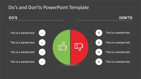 Dark Background Dos and Donts Slide - SlideModel