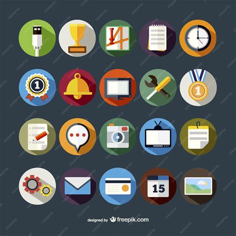 Free Vector | Colorful round icons pack