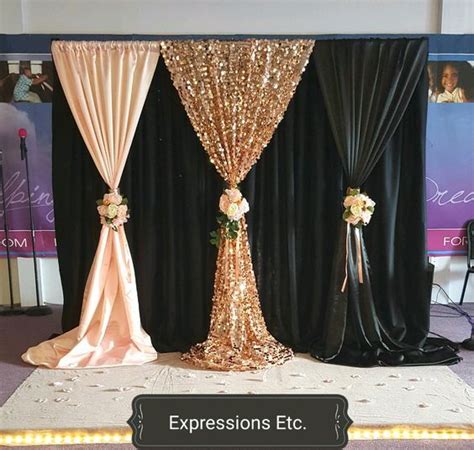 3M X 3M Unique Black Wedding Backdrop With Beautiful Swag Wedding Drape ...