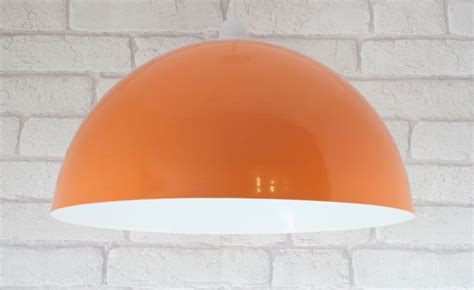 14in 35cm Retro Metal Dome Ceiling Lamp Shade Pendant Light Fitting Gloss Orange | Rustic lamp ...