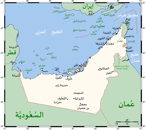 خريطة الامارات العربية المتحدة بالتفصيل | المرسال