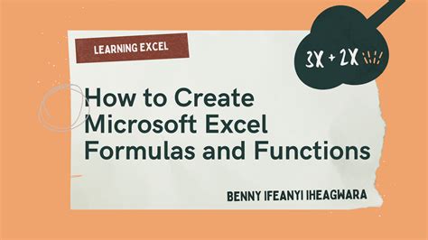 Microsoft Excel Tutorial – How to Create Formulas and Functions