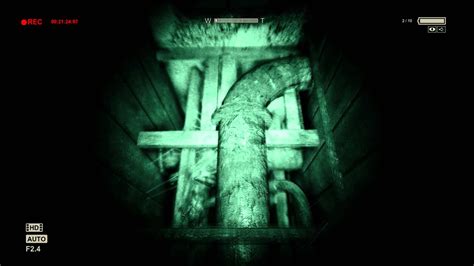 Scary moments in video game - Outlast (setting: in an abandoned asylum) --> triggers player to ...