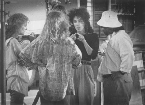 Behind the scenes of “The Witches Of Eastwick” 1986, Cohasset, MA. Cher, Jack Nicholson ...