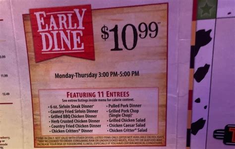 Texas Roadhouse Early Dine Menu With Prices (Updated 2023)