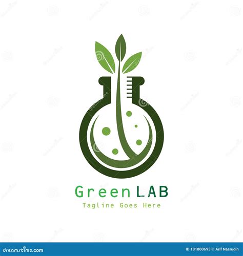 Green Lab Logo Design Concept Vector. Creative Lab with Leaf Logo Template Stock Vector ...