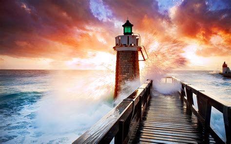 Lighthouse Stormy Sea Wallpapers - Wallpaper Cave