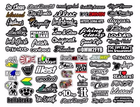 JDM 65+ CAR STICKER DECAL MEGA PACK LOT LOW FUNNY JDM BOOST MegaOS ...