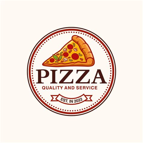 Pizzeria Vector Emblem on blackboard. Pizza logo template. Vector ...