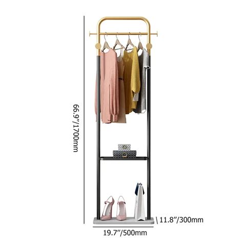 Contemporary Freestanding Rail Cloth Rack with Marble Base – Saajawat