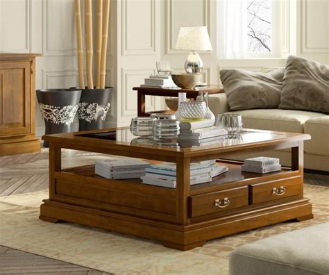 Maison Collection, Solid Wood Square Glass Top Coffee Table, Choice of 26 Finish Options