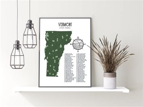 Vermont State Parks Map - Etsy