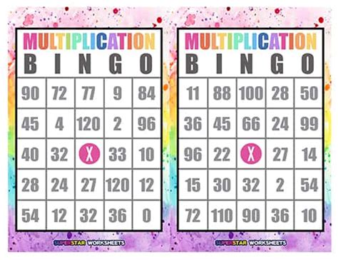 Multiplication BINGO - Superstar Worksheets