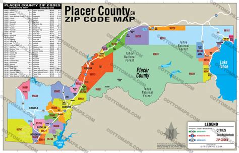 Placer County Zip Code Map - California – Otto Maps