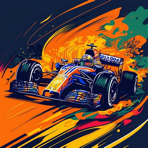 Formula One Racing Car in the Style of Van Gogh Ai-generated Digital ...