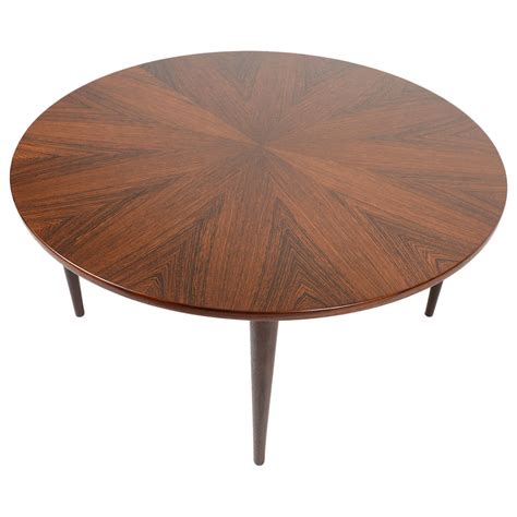 Danish Modern Round Starburst Brazilian Rosewood Coffee Table at 1stDibs