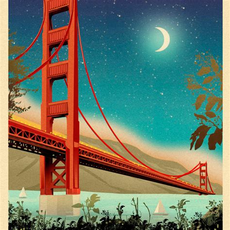 Golden Gate Bridge Night Wall Art | Digital Art | by OLD RED TRUCK