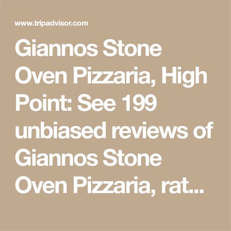 Giannos Stone Oven Pizzaria, High Point: See 199 unbiased reviews of Giannos Stone Oven Pizzaria ...