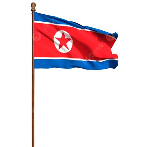 North Pole Clipart Hd PNG, North Korea Flag With Pole, North Korea Flag ...