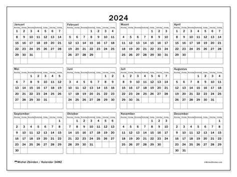 Kalender 2024 Uitprinten Gratis - Image to u