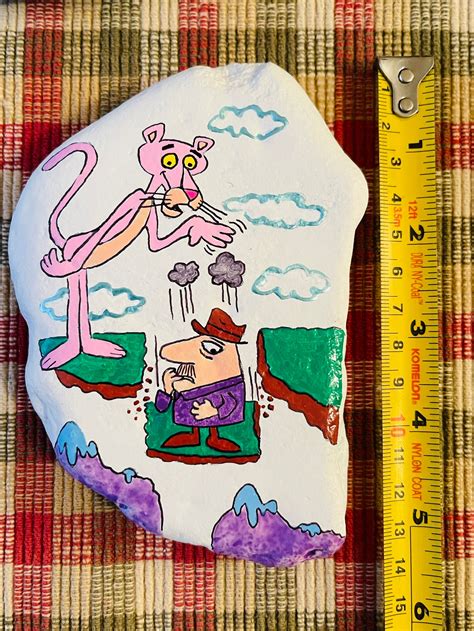 Pink Panther and Inspector Clouseau Painted Rock - Etsy