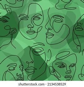 Abstract Drawing Female Faces White Lines Stock Illustration 2134538529 ...