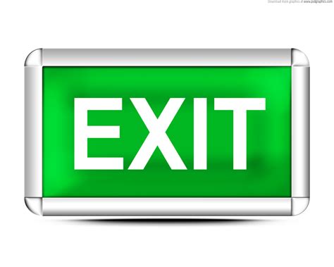 Green exit sign (PSD) | PSDGraphics