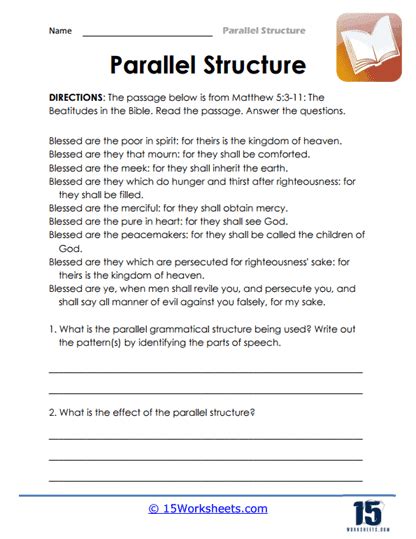 Parallel Structure Worksheets - 15 Worksheets.com